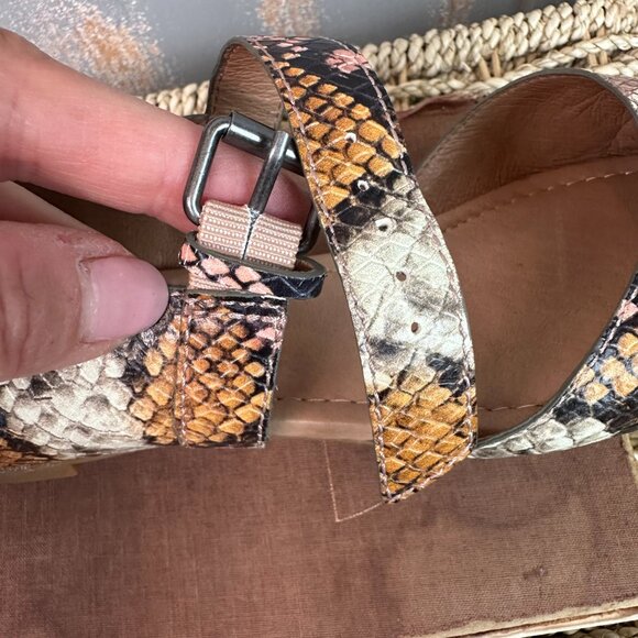 Madewell Alina Mary Jane Snake Embossed Leather Flat Sz 7 - Picture 11 of 14